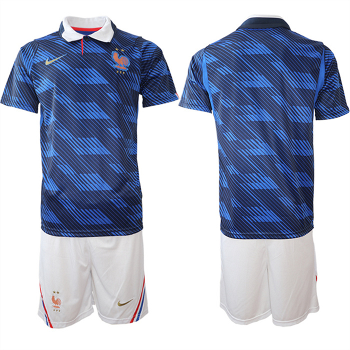Men's France Blank Navy 2026 World Cup Home Soccer Jersey Suit